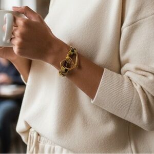 Lacoa Sports Leopard print heart tennis racket with ball bracelet brown/gold